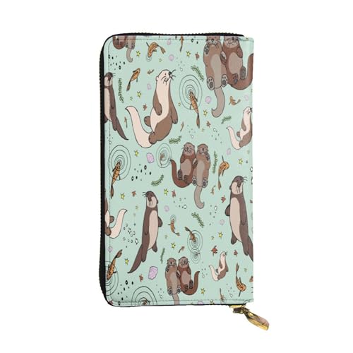 FEYUNYAN Lange Clutch-Geldbörse aus hochwertigem Leder für Damen, große Kapazität, Ausweis-Organizer mit Reißverschlusstasche, Otter-Damengeldbörse, lange Geldbörse für Damen (Reisen, Büro, Alltag FEYUNYAN Lange Clutch-Geldbörse aus hochwertigem Leder für Damen, große Kapazität, Ausweis-Organizer mit Reißverschlusstasche, Otter-Damengeldbörse, lange Geldbörse für Damen (Reisen, Büro, Alltag von FEYUNYAN
