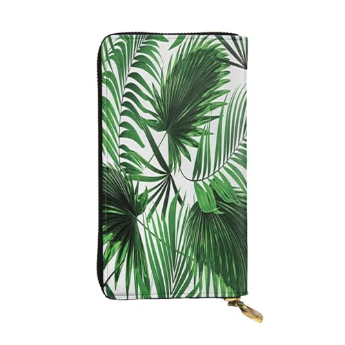 FEYUNYAN Lange Clutch-Geldbörse aus hochwertigem Leder für Damen, große Kapazität, Ausweis-Organizer mit Reißverschlusstasche, Palmen-Damengeldbörse, lange Geldbörse für Damen (Reisen, Büro, Alltag FEYUNYAN Lange Clutch-Geldbörse aus hochwertigem Leder für Damen, große Kapazität, Ausweis-Organizer mit Reißverschlusstasche, Palmen-Damengeldbörse, lange Geldbörse für Damen (Reisen, Büro, Alltag von FEYUNYAN