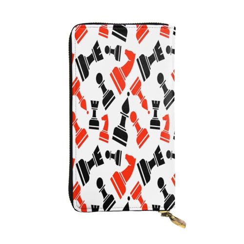 FEYUNYAN Lange Clutch-Geldbörse aus hochwertigem Leder für Damen, große Kapazität, Ausweis-Organizer mit Reißverschlusstasche, Schachmuster, lange Geldbörse, Clutch für Damen (Reisen, Büro, Alltag FEYUNYAN Lange Clutch-Geldbörse aus hochwertigem Leder für Damen, große Kapazität, Ausweis-Organizer mit Reißverschlusstasche, Schachmuster, lange Geldbörse, Clutch für Damen (Reisen, Büro, Alltag von FEYUNYAN