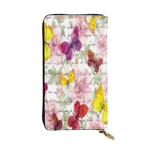 FEYUNYAN Lange Clutch-Geldbörse aus hochwertigem Leder für Damen, große Kapazität, Ausweis-Organizer mit Reißverschlusstasche, Schmetterlings-Damengeldbörse, lange Geldbörse für Damen (Reisen, Büro FEYUNYAN Lange Clutch-Geldbörse aus hochwertigem Leder für Damen, große Kapazität, Ausweis-Organizer mit Reißverschlusstasche, Schmetterlings-Damengeldbörse, lange Geldbörse für Damen (Reisen, Büro von FEYUNYAN