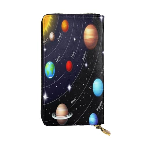 FEYUNYAN Lange Clutch-Geldbörse aus hochwertigem Leder für Damen, große Kapazität, Ausweis-Organizer mit Reißverschlusstasche, Solar-Galaxie-Damengeldbörse, lange Geldbörse für Damen (Reisen, Büro FEYUNYAN Lange Clutch-Geldbörse aus hochwertigem Leder für Damen, große Kapazität, Ausweis-Organizer mit Reißverschlusstasche, Solar-Galaxie-Damengeldbörse, lange Geldbörse für Damen (Reisen, Büro von FEYUNYAN