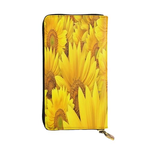 FEYUNYAN Lange Clutch-Geldbörse aus hochwertigem Leder für Damen, große Kapazität, Ausweis-Organizer mit Reißverschlusstasche, Sonnenblumen-Geldbörse, lange Geldbörse für Damen (Reisen, Büro, Alltag FEYUNYAN Lange Clutch-Geldbörse aus hochwertigem Leder für Damen, große Kapazität, Ausweis-Organizer mit Reißverschlusstasche, Sonnenblumen-Geldbörse, lange Geldbörse für Damen (Reisen, Büro, Alltag von FEYUNYAN