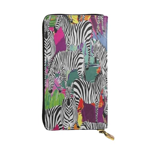 FEYUNYAN Lange Clutch-Geldbörse aus hochwertigem Leder für Damen, große Kapazität, Ausweis-Organizer mit Reißverschlusstasche, Zebra-Damengeldbörse, lange Geldbörse für Damen (Reisen, Büro, Alltag FEYUNYAN Lange Clutch-Geldbörse aus hochwertigem Leder für Damen, große Kapazität, Ausweis-Organizer mit Reißverschlusstasche, Zebra-Damengeldbörse, lange Geldbörse für Damen (Reisen, Büro, Alltag von FEYUNYAN
