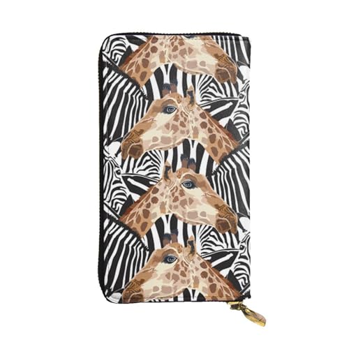 FEYUNYAN Lange Clutch-Geldbörse aus hochwertigem Leder für Damen, große Kapazität, Ausweis-Organizer mit Reißverschlusstasche, Zebra-Giraffen-Damen-Geldbörse, lange Geldbörse für Damen (Reisen, Büro FEYUNYAN Lange Clutch-Geldbörse aus hochwertigem Leder für Damen, große Kapazität, Ausweis-Organizer mit Reißverschlusstasche, Zebra-Giraffen-Damen-Geldbörse, lange Geldbörse für Damen (Reisen, Büro von FEYUNYAN