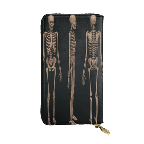 FEYUNYAN Lange Clutch-Geldbörse aus hochwertigem Leder für Damen, große Kapazität, Ausweis-Organizer mit Reißverschlusstasche, drei Totenköpfe, lange Geldbörse für Damen (Reisen, Büro, Alltag), Drei FEYUNYAN Lange Clutch-Geldbörse aus hochwertigem Leder für Damen, große Kapazität, Ausweis-Organizer mit Reißverschlusstasche, drei Totenköpfe, lange Geldbörse für Damen (Reisen, Büro, Alltag), Drei von FEYUNYAN