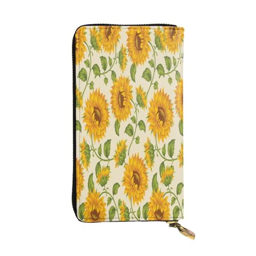 FEYUNYAN Lange Clutch-Geldbörse aus hochwertigem Leder für Damen, große Kapazität, Ausweis-Organizer mit Reißverschlusstasche, frische Sonnenblumen-Geldbörse, lange Geldbörse für Damen (Reisen, Büro FEYUNYAN Lange Clutch-Geldbörse aus hochwertigem Leder für Damen, große Kapazität, Ausweis-Organizer mit Reißverschlusstasche, frische Sonnenblumen-Geldbörse, lange Geldbörse für Damen (Reisen, Büro von FEYUNYAN
