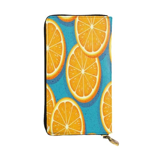 FEYUNYAN Lange Clutch-Geldbörse aus hochwertigem Leder für Damen, große Kapazität, Ausweis-Organizer mit Reißverschlusstasche, frisches orangefarbenes Obst, lange Geldbörse für Damen (Reisen, Büro FEYUNYAN Lange Clutch-Geldbörse aus hochwertigem Leder für Damen, große Kapazität, Ausweis-Organizer mit Reißverschlusstasche, frisches orangefarbenes Obst, lange Geldbörse für Damen (Reisen, Büro von FEYUNYAN