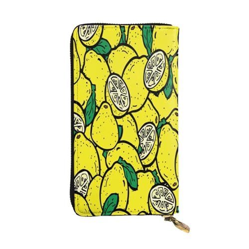FEYUNYAN Lange Clutch-Geldbörse aus hochwertigem Leder für Damen, große Kapazität, Ausweis-Organizer mit Reißverschlusstasche, gelbe Zitrone, lange Geldbörse, Clutch für Damen (Reisen, Büro, Alltag FEYUNYAN Lange Clutch-Geldbörse aus hochwertigem Leder für Damen, große Kapazität, Ausweis-Organizer mit Reißverschlusstasche, gelbe Zitrone, lange Geldbörse, Clutch für Damen (Reisen, Büro, Alltag von FEYUNYAN