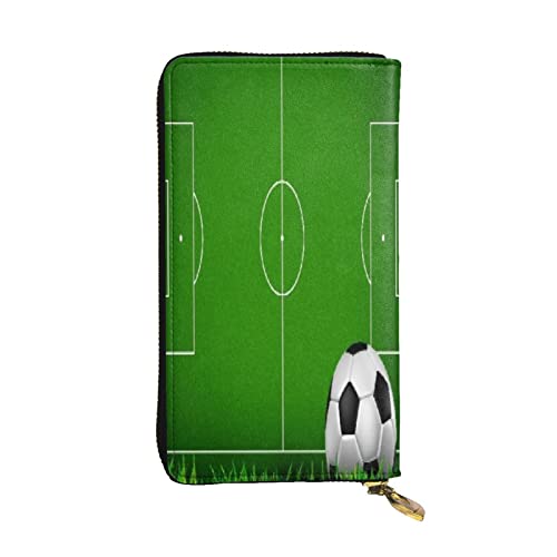 FEYUNYAN Lange Clutch-Geldbörse aus hochwertigem Leder für Damen, große Kapazität, Ausweis-Organizer mit Reißverschlusstasche, grünes Ballfeld, Damen-Geldbörse, lange Geldbörse für Damen (Reisen, Büro FEYUNYAN Lange Clutch-Geldbörse aus hochwertigem Leder für Damen, große Kapazität, Ausweis-Organizer mit Reißverschlusstasche, grünes Ballfeld, Damen-Geldbörse, lange Geldbörse für Damen (Reisen, Büro von FEYUNYAN