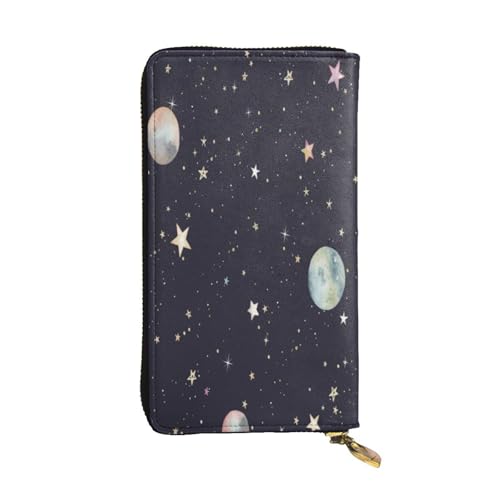 FEYUNYAN Lange Clutch-Geldbörse aus hochwertigem Leder für Damen, großes Fassungsvermögen, Ausweis-Organizer mit Reißverschlusstasche, Galaxie-Frauen-Geldbörse, lange Geldbörse für Damen (Reisen, Büro FEYUNYAN Lange Clutch-Geldbörse aus hochwertigem Leder für Damen, großes Fassungsvermögen, Ausweis-Organizer mit Reißverschlusstasche, Galaxie-Frauen-Geldbörse, lange Geldbörse für Damen (Reisen, Büro von FEYUNYAN