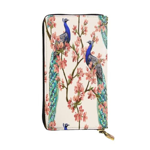 FEYUNYAN Lange Clutch-Geldbörse aus hochwertigem Leder für Damen, großes Fassungsvermögen, Ausweis-Organizer mit Reißverschlusstasche, Pfauen-Damengeldbörse, lange Geldbörse für Damen (Reisen, Büro FEYUNYAN Lange Clutch-Geldbörse aus hochwertigem Leder für Damen, großes Fassungsvermögen, Ausweis-Organizer mit Reißverschlusstasche, Pfauen-Damengeldbörse, lange Geldbörse für Damen (Reisen, Büro von FEYUNYAN