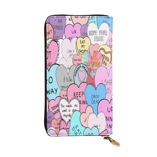 FEYUNYAN Lange Clutch-Geldbörse aus hochwertigem Leder für Damen, großes Fassungsvermögen, Ausweis-Organizer mit Reißverschlusstasche, buntes Herz, lange Geldbörse für Damen (Reisen, Büro, Alltag FEYUNYAN Lange Clutch-Geldbörse aus hochwertigem Leder für Damen, großes Fassungsvermögen, Ausweis-Organizer mit Reißverschlusstasche, buntes Herz, lange Geldbörse für Damen (Reisen, Büro, Alltag von FEYUNYAN