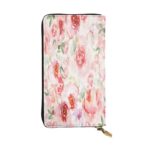 FEYUNYAN Lange Clutch-Geldbörse aus hochwertigem Leder für Damen, großes Fassungsvermögen, Ausweis-Organizer mit Reißverschlusstasche, farbige Rosen, lange Geldbörse für Damen (Reisen, Büro, Alltag FEYUNYAN Lange Clutch-Geldbörse aus hochwertigem Leder für Damen, großes Fassungsvermögen, Ausweis-Organizer mit Reißverschlusstasche, farbige Rosen, lange Geldbörse für Damen (Reisen, Büro, Alltag von FEYUNYAN