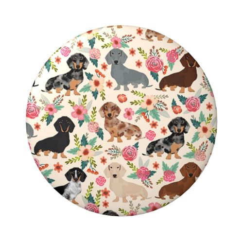 FEYUNYAN Langlebiges Abzeichen für Jacken, Taschen, Geschenke, lebendige Weißblech-Sammelabzeichen für Veranstaltungen, Lehrer, Freunde, Hund, Blumenmuster, rund, zum Aufbügeln, Alternative, 1 Stück von FEYUNYAN