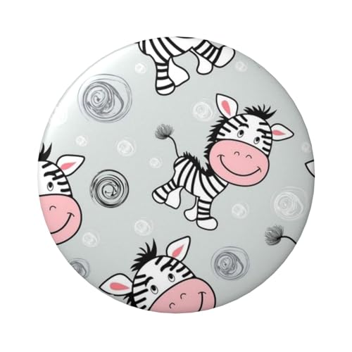 FEYUNYAN Langlebiges Abzeichen für Jacken, Taschen, Geschenke, lebendige Weißblech-Sammelabzeichen für Veranstaltungen, Lehrer, Freunde, niedliches rundes Zebra-Abzeichen, Bulk-Bügelbilder von FEYUNYAN