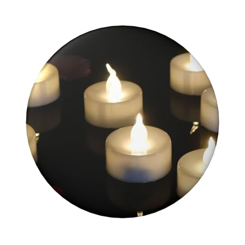 FEYUNYAN Langlebiges Abzeichen für Jacken, Taschen, Geschenke, lebendige Weißblech-Sammelabzeichen für Veranstaltungen, Lehrer, Freunde, runde Kerze, Bulk-Bügelbilder, Alternative, 1 Stück, Candle von FEYUNYAN