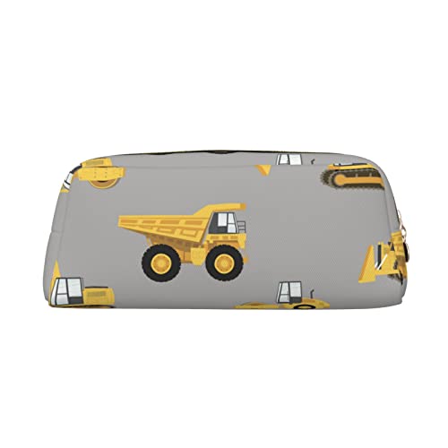 FEYUNYAN Leder-Federmäppchen, Organizer, Premium-PVC-Kosmetiktasche, 8 x 5,5 x 20,5 cm, Bauwagen, Federmäppchen, wasserdichte Make-up-Reisetasche mit kratzfester Polsterung für Schule, Büro, Reisen von FEYUNYAN