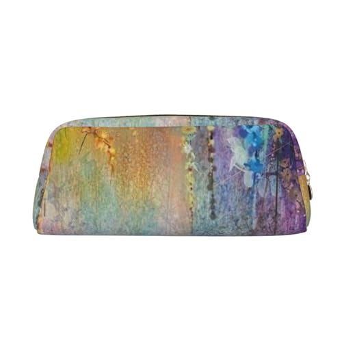 FEYUNYAN Leder-Federmäppchen, Organizer, Premium-PVC-Kosmetiktasche, 8 x 5,5 x 20,5 cm, Blumensträucher, Bleistifttasche, wasserdichte Make-up-Reisetasche mit kratzfester Polsterung für Schule, Büro von FEYUNYAN