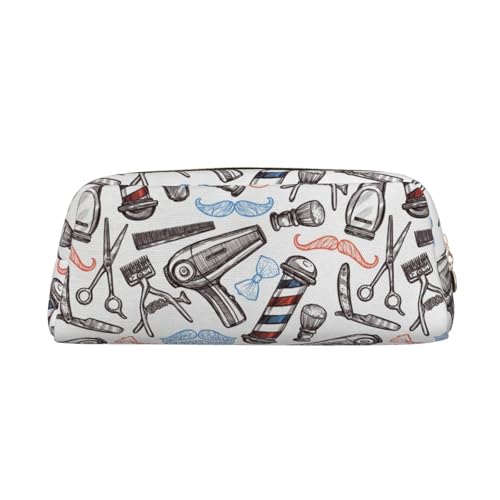 FEYUNYAN Leder-Federmäppchen, Organizer, Premium-PVC-Kosmetiktasche, 8 x 5,5 x 20,5 cm, Friseurbedarf, Muster, Federmäppchen, wasserdichte Make-up-Reisetasche mit kratzfester Polsterung für Schule von FEYUNYAN