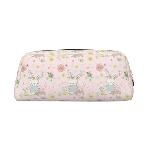 FEYUNYAN Leder-Federmäppchen, Organizer, Premium-PVC-Kosmetiktasche, 8 x 5,5 x 20,5 cm, Gartenhasen-Stifttasche, wasserdichte Make-up-Reisetasche mit kratzfester Polsterung für Schule, Büro, Reisen von FEYUNYAN