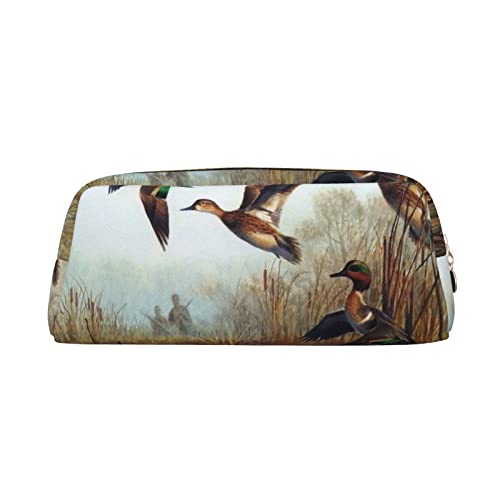 FEYUNYAN Leder-Federmäppchen, Organizer, Premium-PVC-Kosmetiktasche, 8 x 5,5 x 20,5 cm, Jagd, fliegende Wildbleistifttasche, wasserdichte Make-up-Reisetasche mit kratzfester Polsterung für Schule von FEYUNYAN