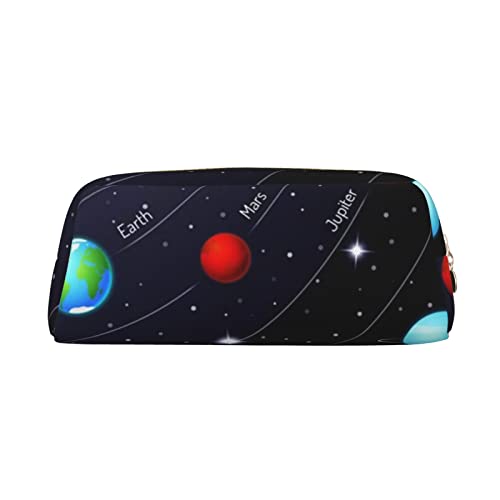 FEYUNYAN Leder-Federmäppchen, Organizer, Premium-PVC-Kosmetiktasche, 8 x 5,5 x 20,5 cm, Solar-Galaxie-Stifttasche, wasserdichte Make-up-Reisetasche mit kratzfester Polsterung für Schule, Büro, Reisen von FEYUNYAN