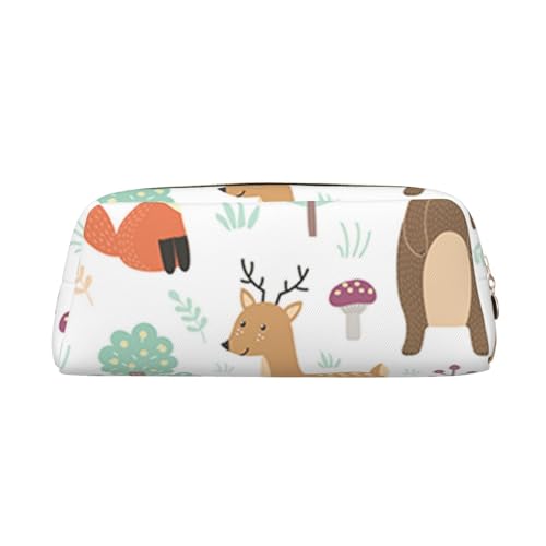 FEYUNYAN Leder-Federmäppchen, Organizer, Premium-PVC-Kosmetiktasche, 8 x 5,5 x 20,5 cm, Tier-Bleistifttasche, wasserdichte Make-up-Reisetasche mit kratzfester Polsterung für Schule, Büro, Reisen von FEYUNYAN