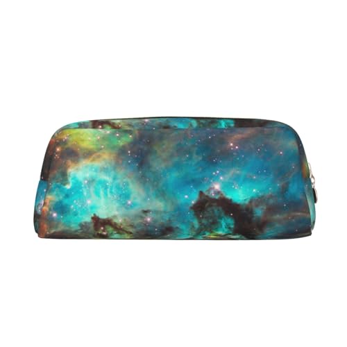 FEYUNYAN Leder-Federmäppchen, Organizer, Premium-PVC-Kosmetiktasche, 8 x 5,5 x 20,5 cm, Universum, Galaxie, Weltraum-Stifttasche, wasserdichte Make-up-Reisetasche mit kratzfester Polsterung für Schule von FEYUNYAN