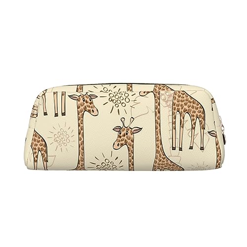 FEYUNYAN Leder-Federmäppchen, Organizer, Premium-PVC-Kosmetiktasche, 8 x 5,5 x 20,5 cm, handgezeichnete Giraffen-Bleistifttasche, wasserdichte Make-up-Reisetasche mit kratzfester Polsterung für Schule von FEYUNYAN