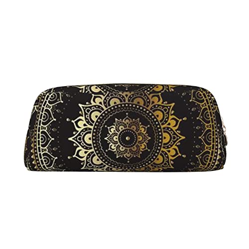 FEYUNYAN Leder-Federmäppchen, Organizer, Premium-PVC-Kosmetiktasche, 8 x 5,5 x 20,5 cm, kreisförmiges Federmäppchen, wasserdichte Make-up-Reisetasche mit kratzfester Polsterung für Schule, Büro von FEYUNYAN