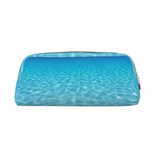 FEYUNYAN Leder-Federmäppchen, Organizer, Premium-PVC-Kosmetiktasche, 8 x 5,5 x 20,5 cm, ruhige Unterwasserlandschaft, Federmäppchen, wasserdicht, Make-up, Reisetasche mit kratzfester Polsterung, für von FEYUNYAN