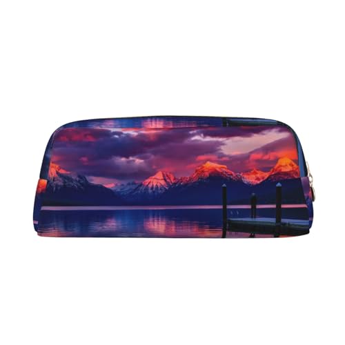 FEYUNYAN Leder-Federmäppchen, Organizer, Premium-PVC-Kosmetiktasche, 8 x 5,5 x 20,5 cm, schöne Wolken, Federmäppchen, wasserdichte Make-up-Reisetasche mit kratzfester Polsterung für Schule, Büro von FEYUNYAN