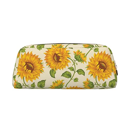 FEYUNYAN Leder-Federmäppchen, Organizer, Premium-PVC-Kosmetiktasche, 8 x 5,5 x 20,5 cm, schöne gelbe Sonnenblume, Federmäppchen, wasserdicht, Make-up-Reisetasche mit kratzfester Polsterung, für Schule von FEYUNYAN