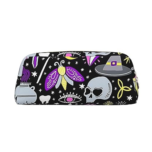 Federmäppchen aus Leder, Premium-PVC-Kosmetiktasche, 8 x 5,5 x 20,5 cm, magische Hexe, böhmische Zeichnung, Bleistifttasche, wasserdichte Make-up-Reisetasche mit kratzfester Polsterung für Schule von FEYUNYAN