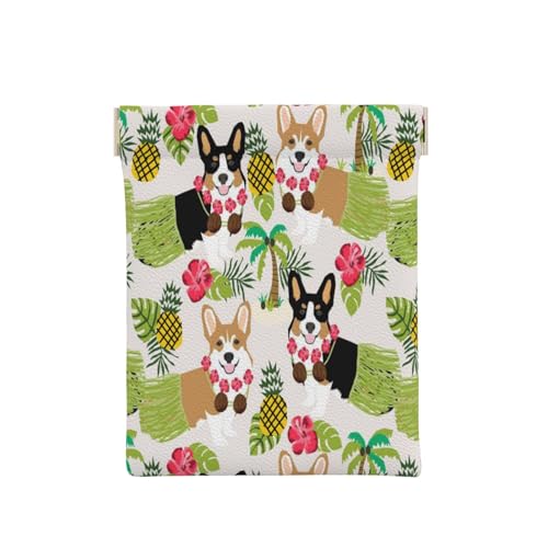 Leder-Münzgeldbörse für Damen, tropische Ananas, schlanke RFID-blockierende Münzgeldbörse für Herren, Mini-Reißverschlusstasche, kleine Gegenstände, Organizer für Bargeld, Münzen, Karten Leder-Münzgeldbörse für Damen, tropische Ananas, schlanke RFID-blockierende Münzgeldbörse für Herren, Mini-Reißverschlusstasche, kleine Gegenstände, Organizer für Bargeld, Münzen, Karten von FEYUNYAN