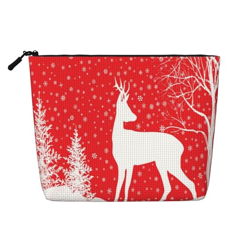 Wasserabweisende Kosmetiktasche für Damen, Reisen, Make-up-Tasche mit Reißverschluss, leichte Tasche für den täglichen Gebrauch, für Toilettenartikel, Kunstbedarf, Aufbewahrung, Weihnachten, Winter von FEYUNYAN