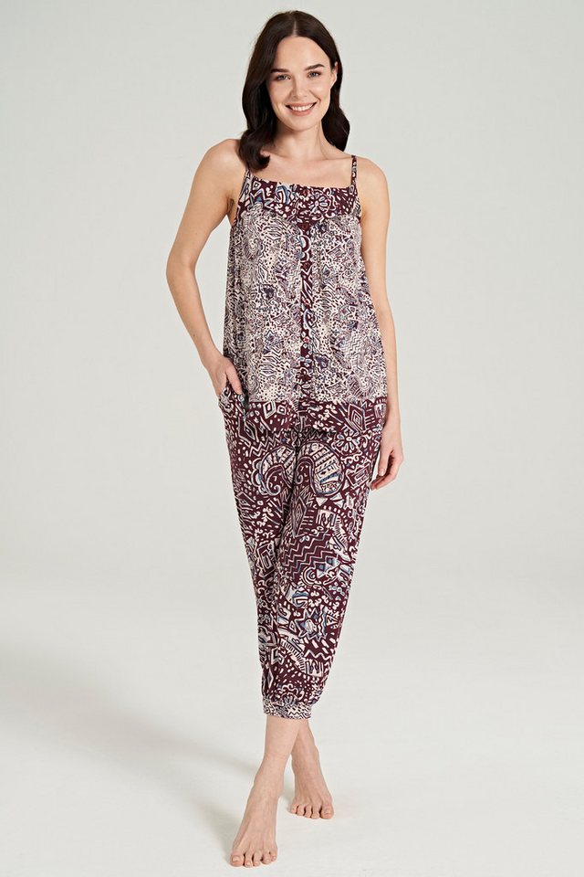 FEYZA Capri-Pyjama Damen Capri-Pyjama-Set mit Ethnomuster – 2-teilig, bequem & stilvoll FEYZA Capri-Pyjama Damen Capri-Pyjama-Set mit Ethnomuster – 2-teilig, bequem & stilvoll von FEYZA