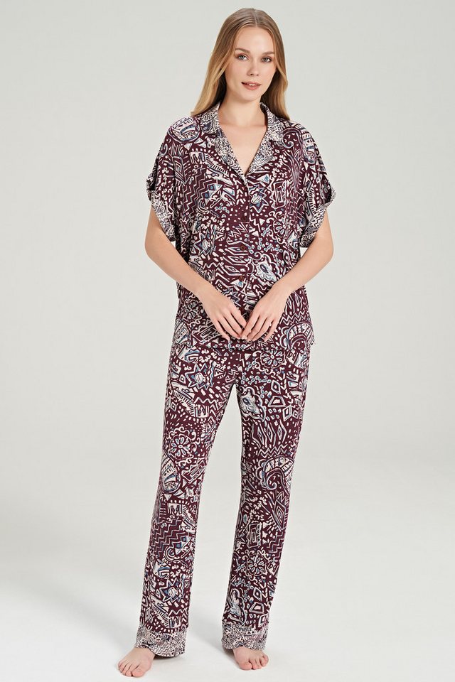 FEYZA Pyjama Damen Pyjama-Set mit Ethno-Muster und Knopfleiste – Zweiteilig FEYZA Pyjama Damen Pyjama-Set mit Ethno-Muster und Knopfleiste – Zweiteilig von FEYZA