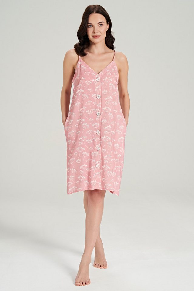 FEYZA Schlafanzug Damen Nachthemd mit Knopfleiste und Blumenmuster – in Grün oder Pink. Knopfleiste vorne für einfaches An- und Ausziehen FEYZA Schlafanzug Damen Nachthemd mit Knopfleiste und Blumenmuster – in Grün oder Pink. Knopfleiste vorne für einfaches An- und Ausziehen von FEYZA