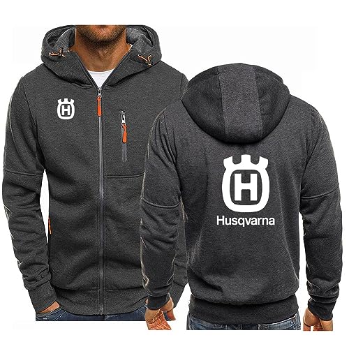 FEegar Herren Kapuzenjacke für H.u.s.q.v.a.r.n.a Kapuzenpullover Frühling/Herbst Langärmelig Lässig Sweatshirt Aldult Modische Jacken(Dark Gray,L) von FEegar