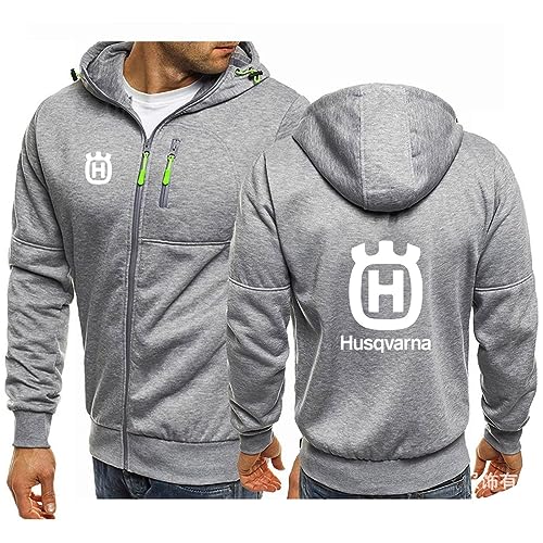 FEegar Herren Kapuzenjacke für H.u.s.q.v.a.r.n.a Kapuzenpullover Frühling/Herbst Langärmelig Lässig Sweatshirt Aldult Modische Jacken(Light Gray,XXL) von FEegar