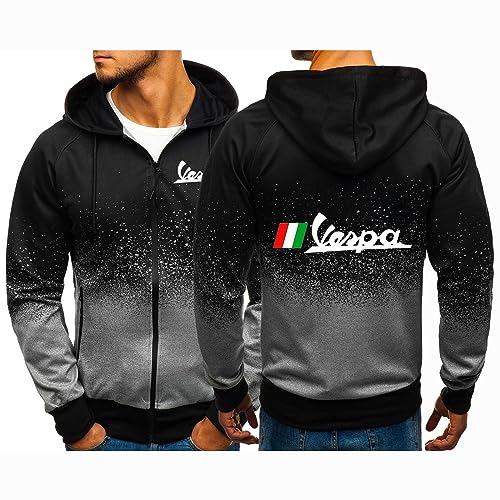 FEegar Herren Kapuzenpullover – Full Zip Jacke für Servizio Vespa Langärmliger Pullover Lässige Kapuzenjacken – Geschenk Teenager(Black 1,3XL) von FEegar