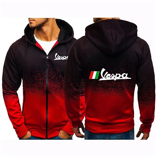 FEegar Herren Kapuzenpullover – Full Zip Jacke für Servizio Vespa Langärmliger Pullover Lässige Kapuzenjacken – Geschenk Teenager(Red 1,L) von FEegar