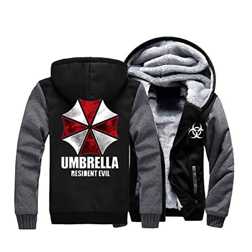 Herren Hoodie Sweatshirt - Umbrella Druck Sportswear Dicker Fleece Warm Kapuzenpullover Winter Kapuzenjacke Reißverschluss Jacke Active Coat(Style-3,M) von FEegar