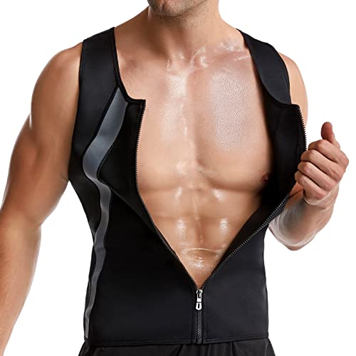 FEimaX Herren Sauna Schweiß Weste Taille Trainer Fitness Abnehmen Shapewear Trainingsanzug Schwitzweste Neopren Hot Tank Top Saunaanzüge Korsett Body Shaper von FEimaX