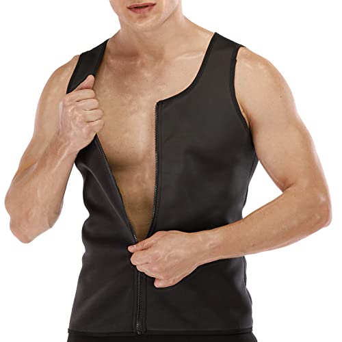 FEimaX Herren Sauna Schweiß Weste Taille Trainer Fitness Abnehmen Shapewear Trainingsanzug Schwitzweste Neopren Hot Tank Top Saunaanzüge Korsett Body Shaper von FEimaX