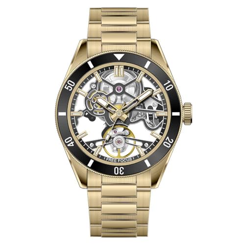 Free Focus Einzigartige Herrenuhren, automatische mechanische Uhr, luxuriöse Skelett-Tonneau-Uhren für Herren mit Edelstahlgehäuse und Silikonband (Rubin-Uhrwerk/8ATM wasserdicht/super_leuchtend Free Focus Einzigartige Herrenuhren, automatische mechanische Uhr, luxuriöse Skelett-Tonneau-Uhren für Herren mit Edelstahlgehäuse und Silikonband (Rubin-Uhrwerk/8ATM wasserdicht/super_leuchtend von FF FREE FOCUS