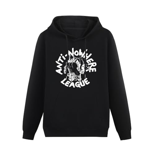 FFANZUOYOU Anti Nowhere League Unisex Sweatshirts Graphic Print Mens Hooded Black Sweater XL von FFANZUOYOU