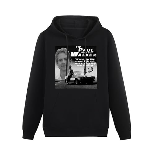 FFANZUOYOU Paul Walker Rip Unisex Sweatshirts Graphic Print Mens Hooded Black Sweater L von FFANZUOYOU