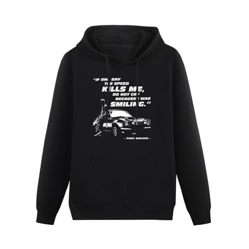 FFANZUOYOU Paul Walker Tribute Unisex Sweatshirts Graphic Print Mens Hooded Black Sweater XL von FFANZUOYOU